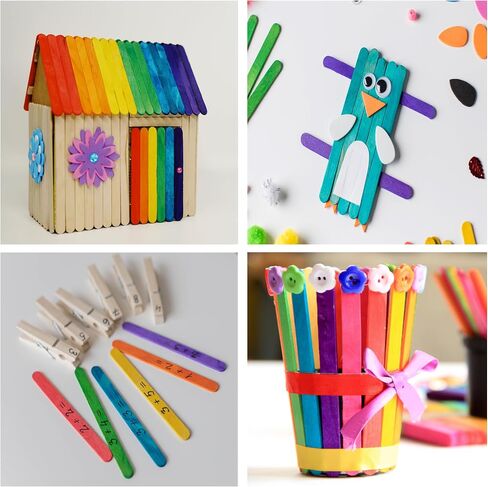 60 PCS Jumbo Popsicle Sticks,8 Inch Natural Wooden Craft Sticks in Kuwait