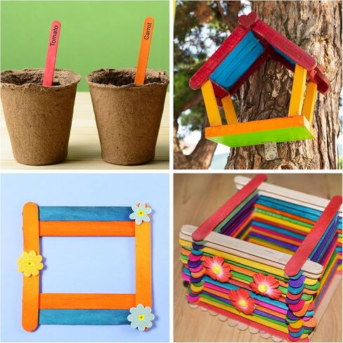 60 PCS Jumbo Popsicle Sticks,8 Inch Natural Wooden Craft Sticks in Kuwait