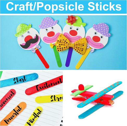 60 PCS Jumbo Popsicle Sticks,8 Inch Natural Wooden Craft Sticks in Kuwait