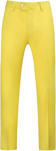 بدلة فستان YFFUSHI رجالي مكونة من 3 قطع بمقاس نحيف وزر واحد وطية صدر مدببة رسمية غير رسمية سترة تكس بنطلون in Kuwait