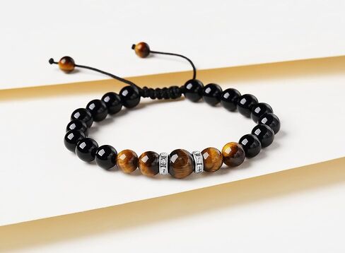 هدايا إضافية للأب، سوار خرز عين النمر قابل للتعديل للرجال، هدية عيد الأب للأب الإضافي من الابنة أو الابن، هدايا عيد ميلاد للأب الإضافي، سوار الأب الخطوة (الأب الإضافي) in Kuwait