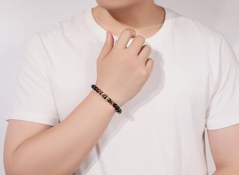 هدايا إضافية للأب، سوار خرز عين النمر قابل للتعديل للرجال، هدية عيد الأب للأب الإضافي من الابنة أو الابن، هدايا عيد ميلاد للأب الإضافي، سوار الأب الخطوة (الأب الإضافي) in Kuwait