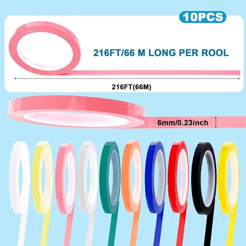 10 Rolls Autoclave Tape-Sterilization Tape, 0.24" Width 216.5' Length Instruments Identification Tape 10 Colors Surgical Dental Tape Instrument Tape Autoclavable 270 Fahrenheit Steam in Saudi Arabia
