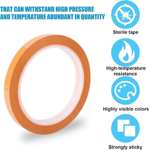 10 Rolls Autoclave Tape-Sterilization Tape, 0.24" Width 216.5' Length Instruments Identification Tape 10 Colors Surgical Dental Tape Instrument Tape Autoclavable 270 Fahrenheit Steam in Saudi Arabia