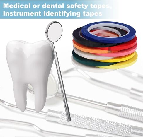 10 Rolls Autoclave Tape-Sterilization Tape, 0.24" Width 216.5' Length Instruments Identification Tape 10 Colors Surgical Dental Tape Instrument Tape Autoclavable 270 Fahrenheit Steam in Saudi Arabia