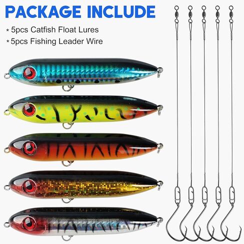 SILANON Catfish Floats Rig,Catfish Rattling Line Float Lures Rig Demon Dragon Stye Peg Floats Santee Cooper Catfishing Rig Tackle Chunky Catfish Rig with Circle Hooks Snaps in Saudi Arabia