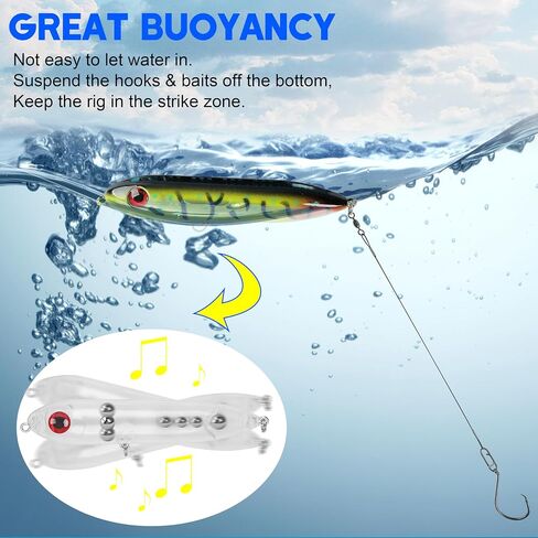 SILANON Catfish Floats Rig,Catfish Rattling Line Float Lures Rig Demon Dragon Stye Peg Floats Santee Cooper Catfishing Rig Tackle Chunky Catfish Rig with Circle Hooks Snaps in Saudi Arabia