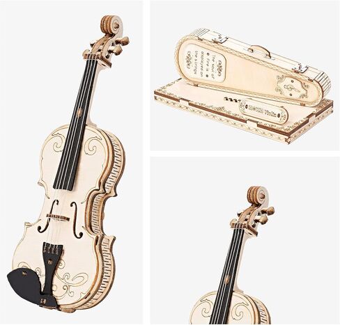 كمان خشبي مصغر من ROKR، مشاريع STEM للأطفال من سن 8 إلى 12 عامًا، مجموعات نماذج للبالغين، ألغاز خشبية ثلاثية الأبعاد للبالغين والأطفال in Kuwait