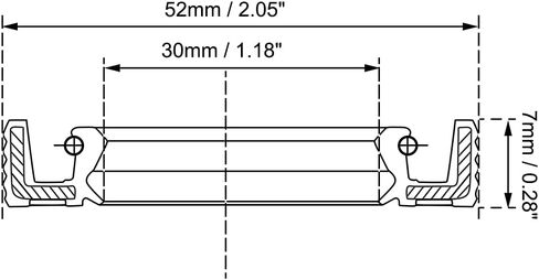 uxcell Oil Seal 30mm Inner Dia 52mm OD 7mm Thick Fluorine Rubber Double Lip Seals 2Pcs in Saudi Arabia