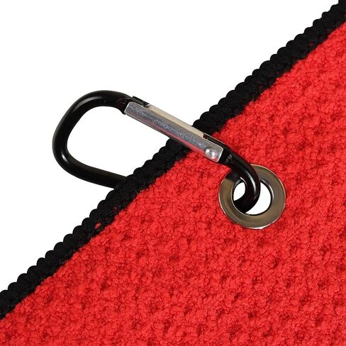 MrTowels Golf Towel Clean Set with Microfiber Waffle Pattern Tri-fold Golf Towel with Bag Clip and Brush Tool Kit with Club Groove Cleaner (4 Towels Pack) in Saudi Arabia