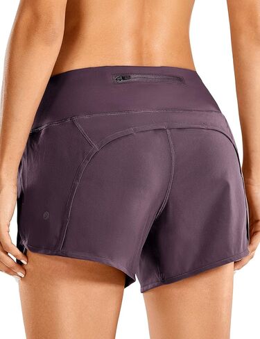 CRZ YOGA Womens Lightweight Gym Athletic Workout Shorts Liner 4" - Quick Dry Running Sport Spandex Shorts Mesh Zipper Pockets in Saudi Arabia