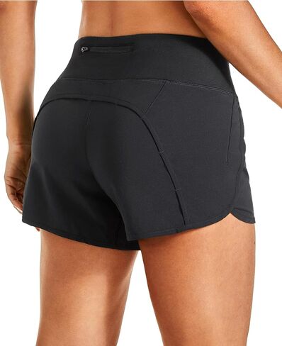 CRZ YOGA Womens Lightweight Gym Athletic Workout Shorts Liner 4" - Quick Dry Running Sport Spandex Shorts Mesh Zipper Pockets in Saudi Arabia