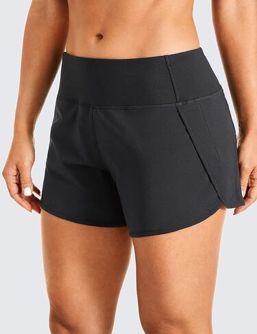 CRZ YOGA Womens Lightweight Gym Athletic Workout Shorts Liner 4" - Quick Dry Running Sport Spandex Shorts Mesh Zipper Pockets in Saudi Arabia
