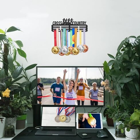 SUPERDANT Marathon Medal Hanger Display Sports Race Medals Holder Rack 26.2 Miles Running Wall Mount Iron Ribbon Hook in Saudi Arabia