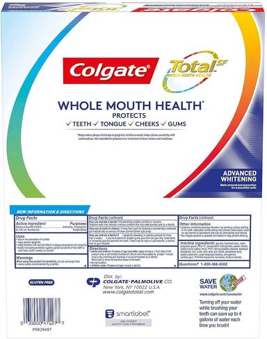 Colgate Total SF Advanced Whitening Toothpaste, 6.4 Ounce (Pack of 5) in Saudi Arabia