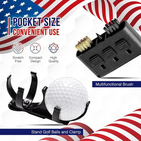 Golf Patriot Fathers Day Dad Gifts for Men from Daughter Son Wife - Golf Accessories Set include Golf Balls, Golf Tees, Golf Club Brush, Golf Ball Clamp, Ball Marker Set, Golf marker Clip & Pens in Saudi Arabia