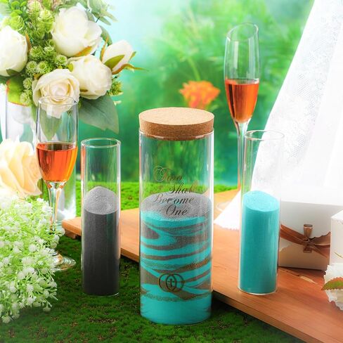 Irenare Unity Sand Ceremony Unity Sand Kit for Wedding Ceremony Set Include 3 Pcs Sand Ceremony Vase, 2 Bags Sand, 1 Cork Stopper for Weddings Engagement Anniversary Memorial Bridal Party(Wedding) in Saudi Arabia