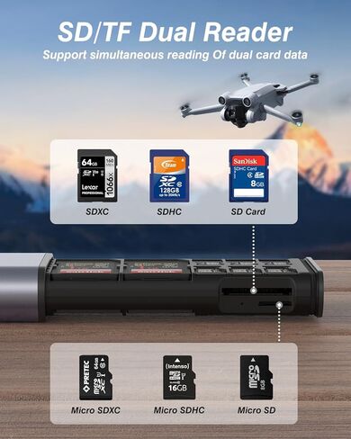 حامل بطاقة الذاكرة NewQ مع قارئ بطاقة SD/TF مزدوج USB 3.2/3.1 وSD 4.0/3.0 معايير 5 جيجابت في الثانية USB-C Micro SD محول بطاقة الذاكرة 312 ميجابايت/ثانية قارئ بطاقة SD من النوع C و14 فتحة حمل in Kuwait