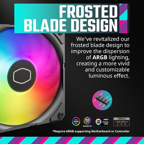 مبرد سائل CoolerMaster MasterLiquid 240 Atmos ARGB Close-Loop AIO، مضخة مخصصة، مراوح Sickleflow Edge PWM، مشعاع 240 مم، CryoFuze، AMD Ryzen AM5/AM4، Intel LGA1700/1200 (MLX-D24M-A25PZ-R1) in Saudi Arabia