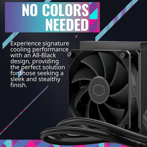 CoolerMaster MasterLiquid 240 Atmos ARGB Close-Loop AIO Liquid Cooler, Customize Pump, Sickleflow Edge PWM Fans, 240mm Radiator, CryoFuze, AMD Ryzen AM5/AM4, Intel LGA1700/1200 (MLX-D24M-A25PZ-R1) in Saudi Arabia