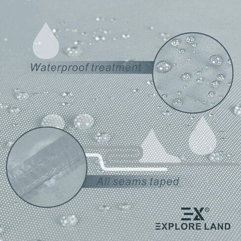 غطاء قارب عائم مقاوم للماء قابل للمقطورة من Explore Land - يناسب عرض الشعاع الطويل من 17 إلى 20 بوصة حتى 100 بوصة، رمادي in Kuwait
