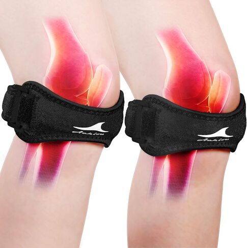 Achiou 2 Pack Patella Knee Strap, Pain Relief Patellar Tendon Support Strap, Knee Band Brace with Patella Stabilizer for Osgood Schlatter, Squats, Runner, Jumper, Tendonitis, Hiking in Saudi Arabia