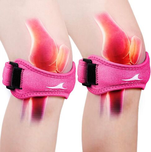 Achiou 2 Pack Patella Knee Strap, Pain Relief Patellar Tendon Support Strap, Knee Band Brace with Patella Stabilizer for Osgood Schlatter, Squats, Runner, Jumper, Tendonitis, Hiking in Saudi Arabia