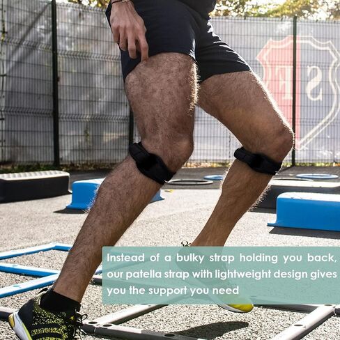 Achiou 2 Pack Patella Knee Strap, Pain Relief Patellar Tendon Support Strap, Knee Band Brace with Patella Stabilizer for Osgood Schlatter, Squats, Runner, Jumper, Tendonitis, Hiking in Saudi Arabia
