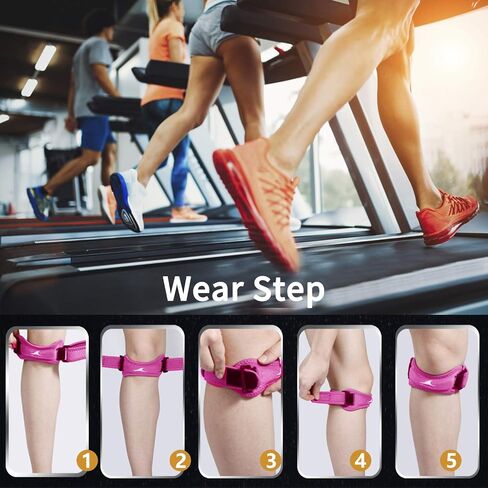 Achiou 2 Pack Patella Knee Strap, Pain Relief Patellar Tendon Support Strap, Knee Band Brace with Patella Stabilizer for Osgood Schlatter, Squats, Runner, Jumper, Tendonitis, Hiking in Saudi Arabia