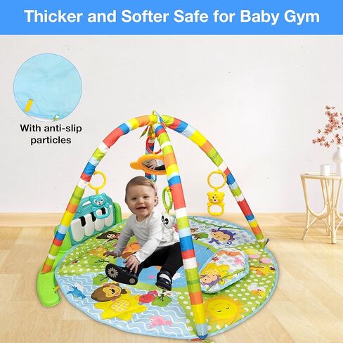 سجادة لعب للأطفال مع موسيقى وأضواء | مركز أنشطة تومي تايم جيم للعب الأطفال الصغار، أضواء ومراحل ذكية، محتوى تعليمي للأطفال حديثي الولادة من الأولاد والبنات، أفضل هدية (لون M مستدير 3) in Kuwait