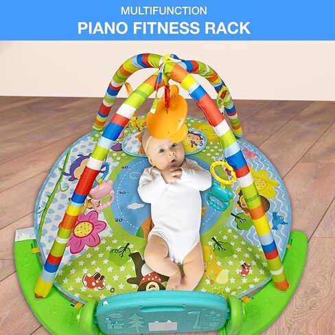 سجادة لعب للأطفال مع موسيقى وأضواء | مركز أنشطة تومي تايم جيم للعب الأطفال الصغار، أضواء ومراحل ذكية، محتوى تعليمي للأطفال حديثي الولادة من الأولاد والبنات، أفضل هدية (لون M مستدير 3) in Kuwait