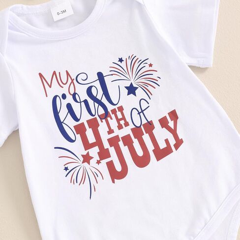 AEEMCEM Newborn Baby Girl 4th of July Outfit Mommy&Daddy's Little Firecracker Romper Tie Dye Flared Pants Headband 3Pcs Set in Saudi Arabia