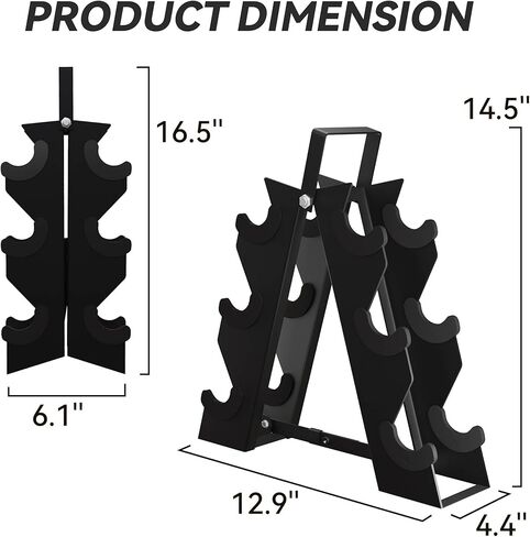 مجموعة وزن يدوية خالية من الدمبل السداسي المطلي بالمطاط مع رف تخزين، خيارات متعددة in Kuwait