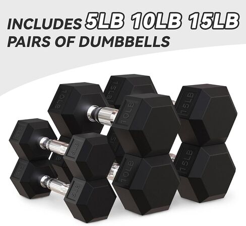 مجموعة وزن يدوية خالية من الدمبل السداسي المطلي بالمطاط مع رف تخزين، خيارات متعددة in Kuwait