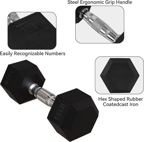 مجموعة وزن يدوية خالية من الدمبل السداسي المطلي بالمطاط مع رف تخزين، خيارات متعددة in Kuwait