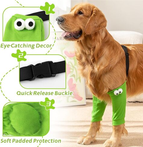 Dog Elbow Protector for Calluses, Elbow Sleeves with Pad for Medium Large Dogs, Soft Recovery Sleeve for Front Legs, Dog Knee Brace Protector, Elbow Joint Support Cover Wrap Stop Licking Wounds in Saudi Arabia