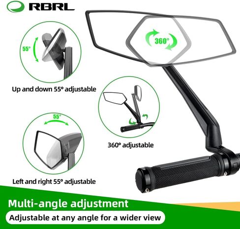 RBRL Bike Mirror Bar End Bike Mirror, Rotatable Bicycle Mirror, Automotive Grade Glass Bike Side Mirrors, Scratch Resistant E-Bike Universal Rearview Mirrors for Mountain bike (Left) in Saudi Arabia