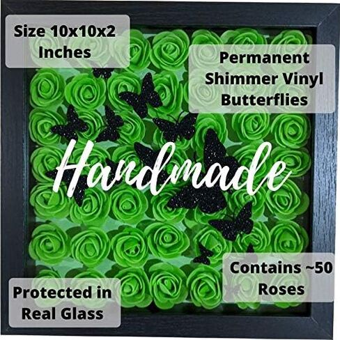 Mothers Day Flowers Gift - Gift for Mom, Floral Shadow Box Wall Art, Rose 3D Butterfly Wall Décor Framed Wall Art, Birthday Gift, Gifts for Her (Fuchsia) in Saudi Arabia