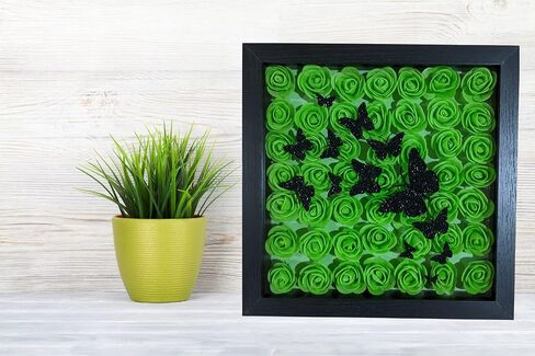 Mothers Day Flowers Gift - Gift for Mom, Floral Shadow Box Wall Art, Rose 3D Butterfly Wall Décor Framed Wall Art, Birthday Gift, Gifts for Her (Fuchsia) in Saudi Arabia