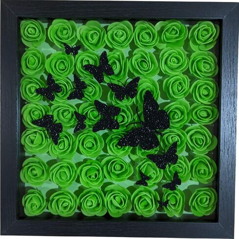 Mothers Day Flowers Gift - Gift for Mom, Floral Shadow Box Wall Art, Rose 3D Butterfly Wall Décor Framed Wall Art, Birthday Gift, Gifts for Her (Fuchsia) in Saudi Arabia