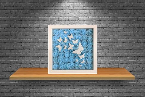 Mothers Day Flowers Gift - Gift for Mom, Floral Shadow Box Wall Art, Rose 3D Butterfly Wall Décor Framed Wall Art, Birthday Gift, Gifts for Her (Fuchsia) in Saudi Arabia