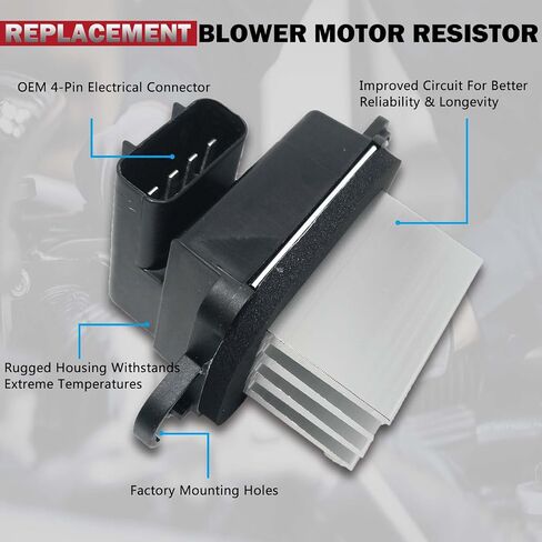Auto AC HVAC Blower Motor Resistor Compatible with Infiniti 04-13 QX56-05-15 Armada / 05-16 Frontier / 06-12 Pathfinder / 04-09 Quest / 04-08 Titan / 11-15 Xterra - 09-12 Equator Replaces 271515Z000 in Saudi Arabia