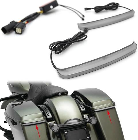 دخان التتبع الخلفي السرج الذيل ضوء مؤشر إشارة LED تشغيل بدوره أضواء الفرامل مصباح إشارة ل Harley Touring Street Gilde Road King Electra Glide Ultra CVO 2014-2023 دراجة نارية (دخان) in Kuwait