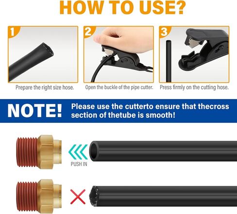 NIHAO 43 PCS Brass Air Brake Line Fittings with Tube Cutter, 1/2" 3/8" 1/4" Brass Union/Tee/Elbow/Straight Air Fittings Connectors, Push to Connect Fittings for Truck or Industrial Air System in Kuwait