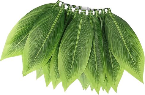 AmzBarley Girls Boys Costume Necklace Flower Clip Hawaii Garland Green Leaf Hula Grass Skirt in Saudi Arabia