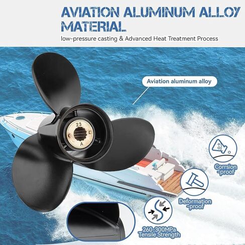 OEM Upgrade 11 x15 Pitch 48-73140A45 Aluminum Outboard Propeller for Mercury Motos 30/35/40/45/50/55/60/70HP,13 Spline Tooth,Rh in Saudi Arabia