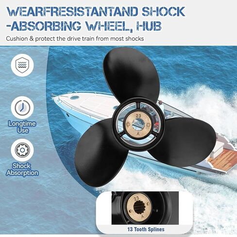 OEM Upgrade 11 x15 Pitch 48-73140A45 Aluminum Outboard Propeller for Mercury Motos 30/35/40/45/50/55/60/70HP,13 Spline Tooth,Rh in Saudi Arabia