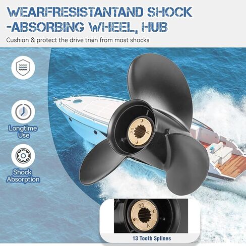 OEM Upgrade 11 x15 Pitch 48-73140A45 Aluminum Outboard Propeller for Mercury Motos 30/35/40/45/50/55/60/70HP,13 Spline Tooth,Rh in Saudi Arabia