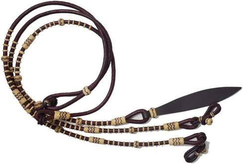 Chestnut/Burgundy/Maroon Raw Hide Hand Made Rope with Natural Knots Raw Hide Leather Horse Tack Hand-Braided Romal Romel Reins Hand Made MFN in Saudi Arabia