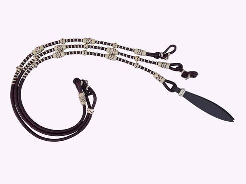 Chestnut/Burgundy/Maroon Raw Hide Hand Made Rope with Natural Knots Raw Hide Leather Horse Tack Hand-Braided Romal Romel Reins Hand Made MFN in Saudi Arabia